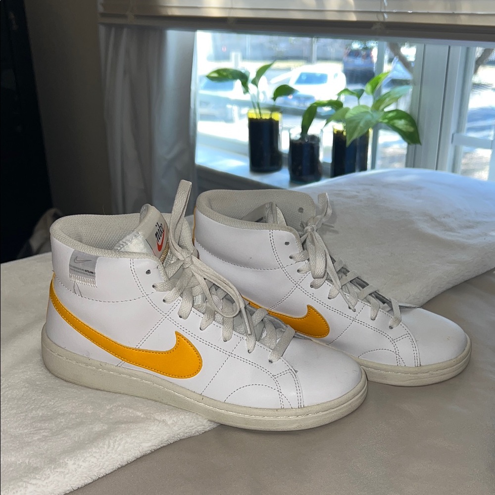 Nike White and Yellow Hightops